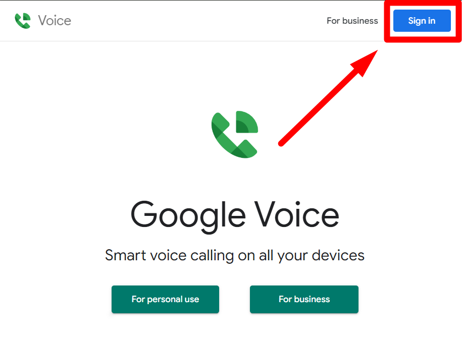 Sign in Google Voice Number